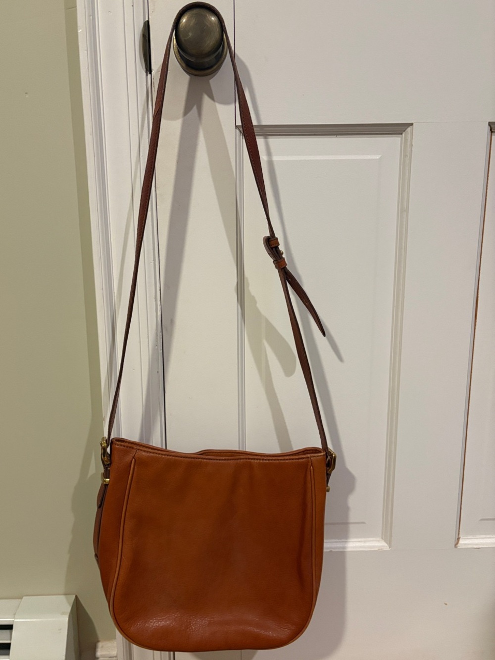 J.Crew Classic Brown Leather Crossbody Bag